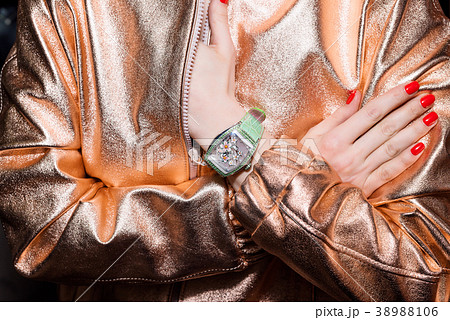 Young business woman wearing luxury watch. Stylish Young business woman wearing luxury watch. Stylish 38988106
