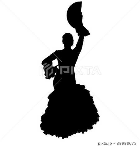Flamenco Dancer With A Fanのイラスト素材 3675
