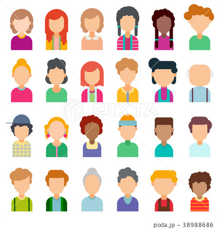 Colourful set of characters in flat design 38988686