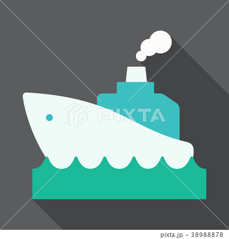 Cruise Ship vector Illustration. Retro styled 38988878