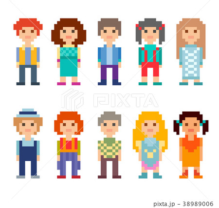 Set of different 8-bit characters Set of different 8-bit characters 38989006