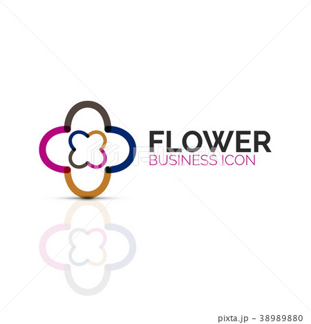 Abstract flower or star minimalistic linear icon 38989880