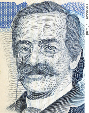 Ricardo Palma portrait from Peruvian money Ricardo Palma portrait from Peruvian money 38990503