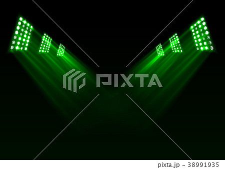Green stage lights background Green stage lights background 38991935