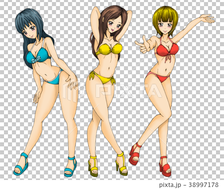三人組の水着姿の女性 38997178