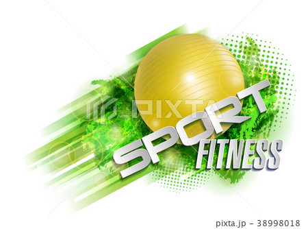 fitness text background ball 38998018