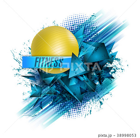fitness text background ball 38998053