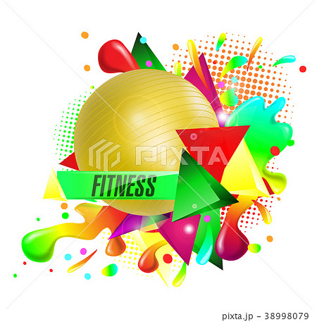 fitness text background ball 38998079