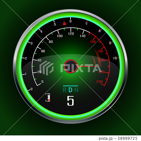 Speedometer isolated on dark green Speedometer isolated on dark green 38999725