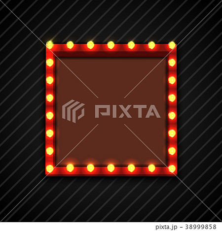 Retro billboard with lamps for space text black ba 38999858