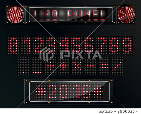 LED digital figure on black background 39000357