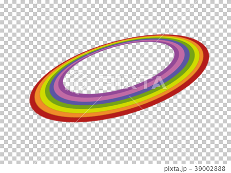 虹色の円盤イメージのイラスト素材