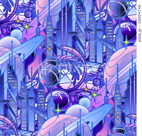 Graphic pattern of futuristic city 39004740