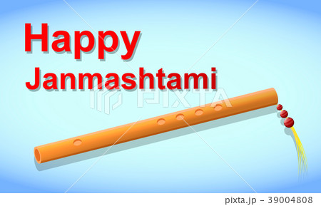 Happy Janmasthami card. Easy to edit illustration 39004808