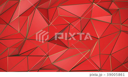Red and gold abstract low poly triangle background Red and gold abstract low poly triangle background 39005861