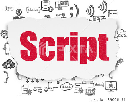Database concept: Script on Torn Paper background Database concept: Script on Torn Paper background 39006131