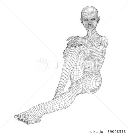Wire Frame Female Body Perming3dcg Stock Illustration