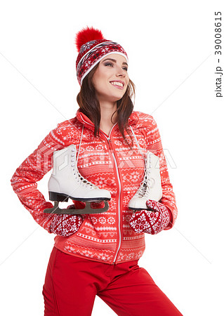 Girl with skates. isolated shoot in studio Girl with skates. isolated shoot in studio 39008615