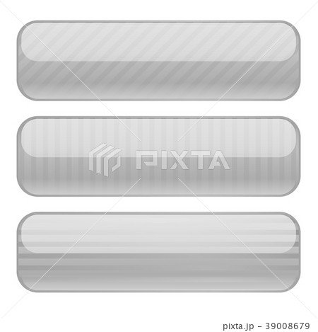 White oval buttons. Blank icons with stripe design 39008679