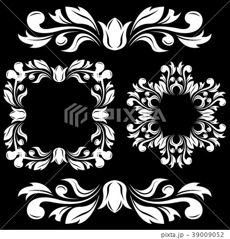 Floral decorations. Ornamental frames and dividers Floral decorations. Ornamental frames and dividers 39009052