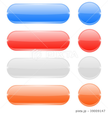 Glass buttons. Colored oval and round web icons 39009147