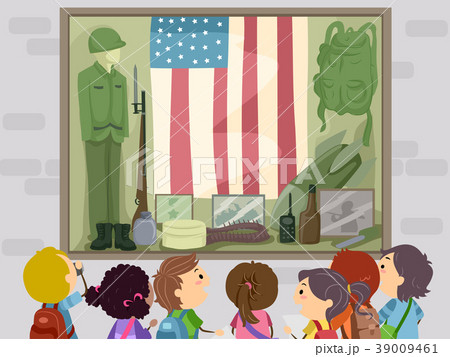 Stickman Kids Memorial Museum Illustration 39009461