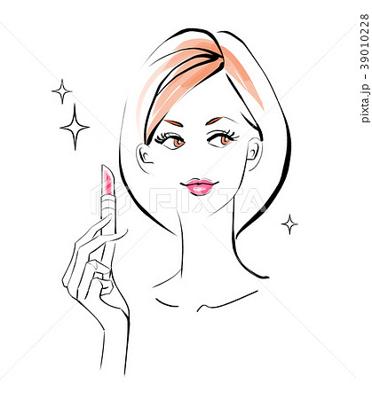 メイクアップ　ピンクの口紅 39010228