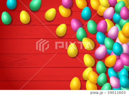 Easter frame with shiny colorful happy eggs spread Easter frame with shiny colorful happy eggs spread 39011603