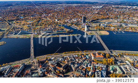 Riga city Autumn sunrise buildings living houses Riga city Autumn sunrise buildings living houses 39012575
