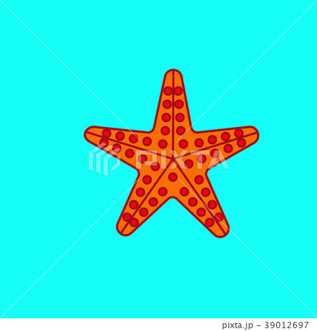 Sea star on the cyan background 39012697