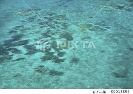 宮古島と来間島をつなぐ来間大橋からのサンゴ礁の海 宮古島と来間島をつなぐ来間大橋からのサンゴ礁の海 39013895