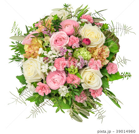 Flowers bouquet isolated white background Floral  39014960