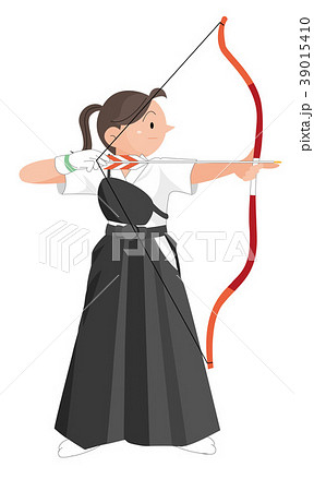 弓を射る 女性 のイラスト素材