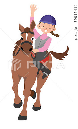 軽やかに乗馬をする 女性 のイラスト素材