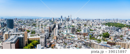 東京 文京区周辺と池袋方面の町並み ワイド 東京 文京区周辺と池袋方面の町並み ワイド 39015897