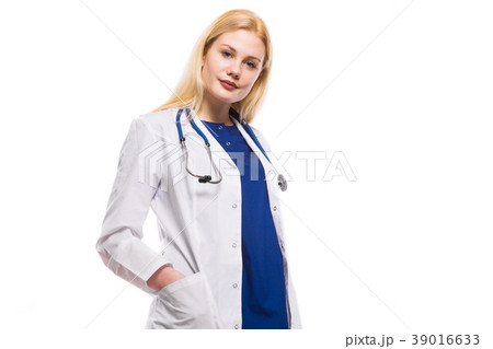 Woman doctor with stethoscope 39016633
