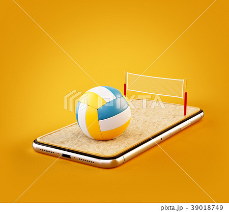 Unusual 3d illustration of a volleyball ball 39018749