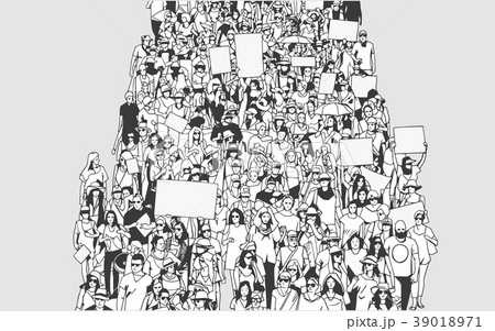Illustration of crowd marching for human rightsのイラスト素材 [39018971] - PIXTA