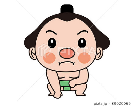相撲取りの手をついて 39020069