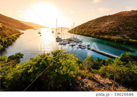 Sunset on the tropical island 39020686