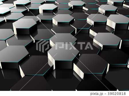 Perspective hexagonal background Perspective hexagonal background 39020818