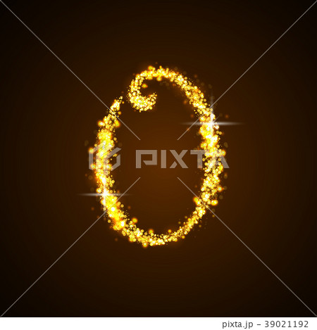 Number zero of gold glittering stars. vectorのイラスト素材 [39021192] - PIXTA