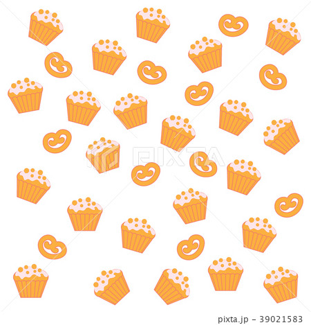 Nice pattern with colorful cupcakes and other 39021583