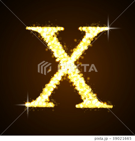 Alphabets X of gold glittering stars Alphabets X of gold glittering stars 39021665