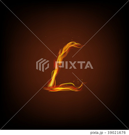 Letter of fire. Vector Letter of fire. Vector 39021676