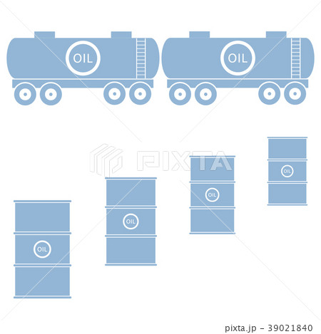 Stylized icon of the tanks and barrels with oil 39021840