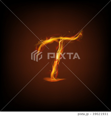 Letter of fire. Vector Letter of fire. Vector 39021931