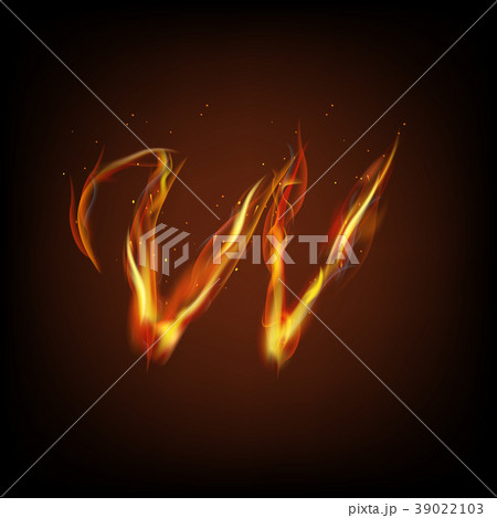 Letter of fire. Vector Letter of fire. Vector 39022103