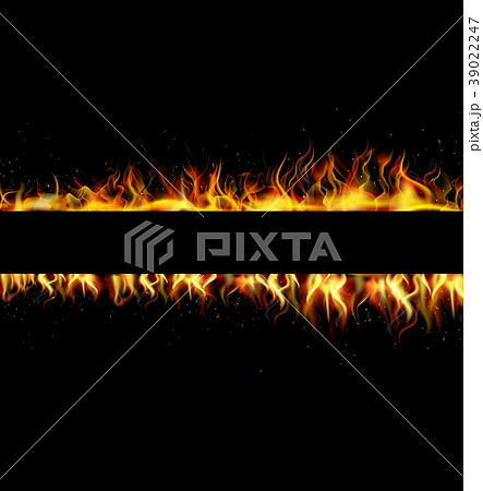 Fire flame on black background - Stock Illustration [39022247] - PIXTA