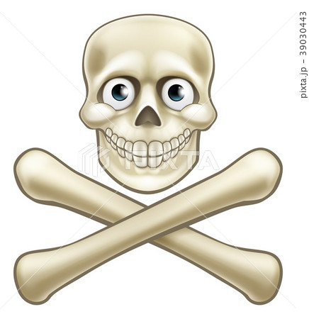scary cartoon skull and crossbones